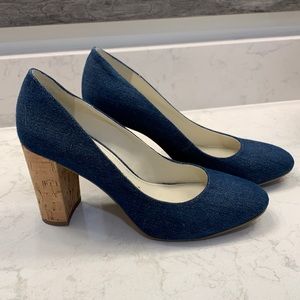 Anne Klein iflex blue with cork heels